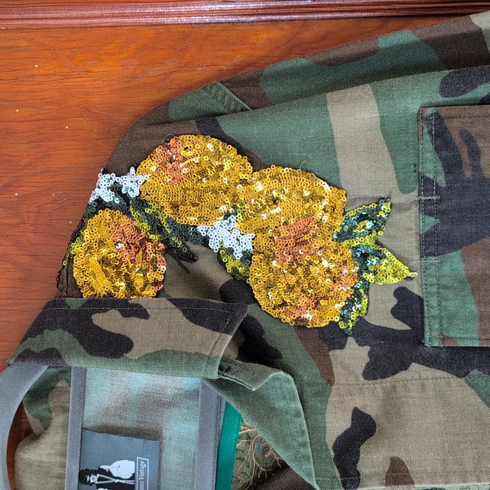 Josie Bruno Vintage Cropped Reworked Army Jacket - Picture 3 of 8